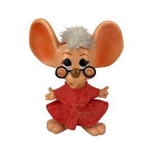 TOPO GIGIO ROY DES Mouse Figure Bank 1970s Retro Mrs. Claus VTG READ